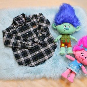 COPY - Boy's Festive Plaid Long Sleeve Button Dow…